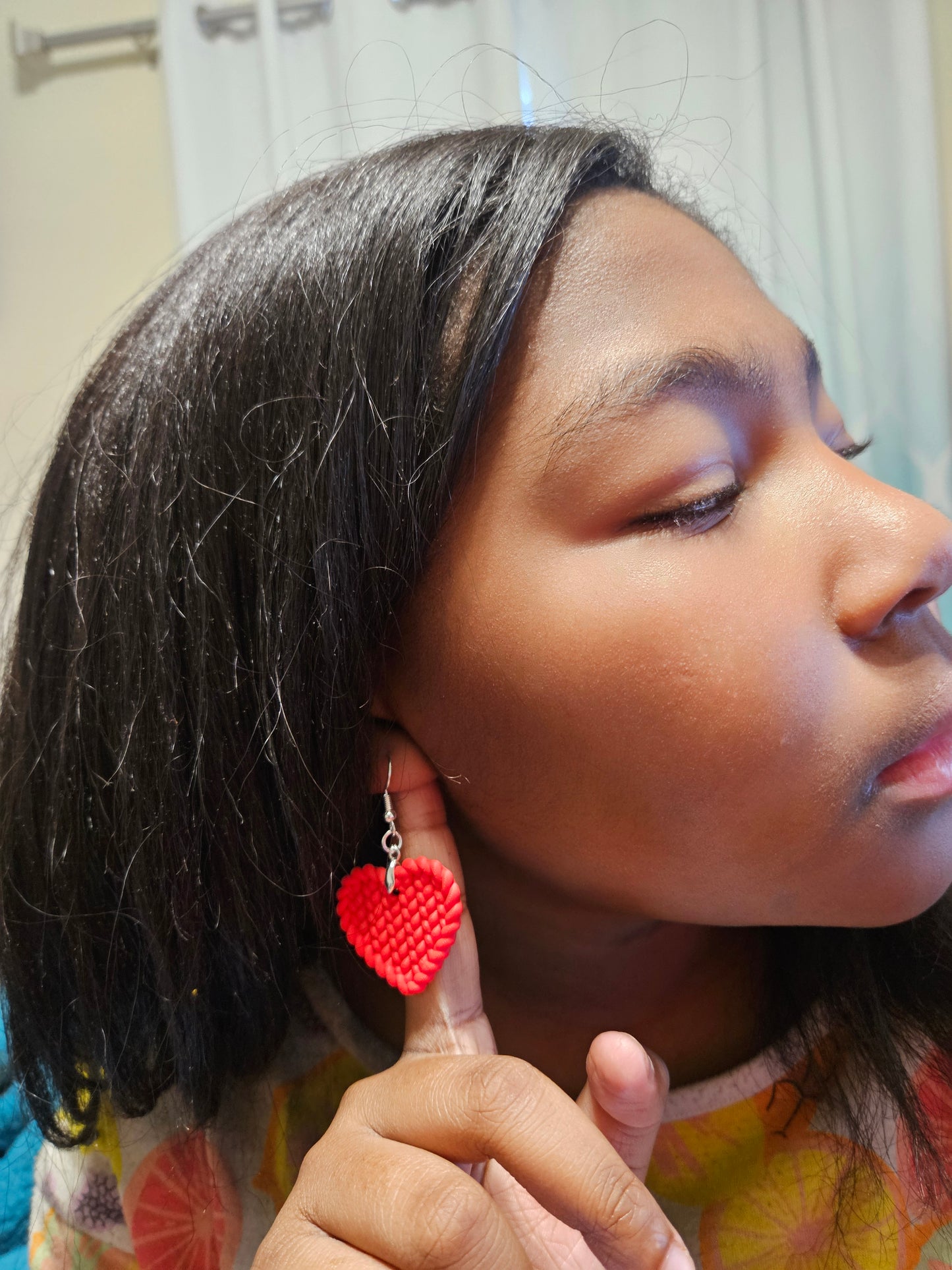 Earrings 3D Printed Hearts