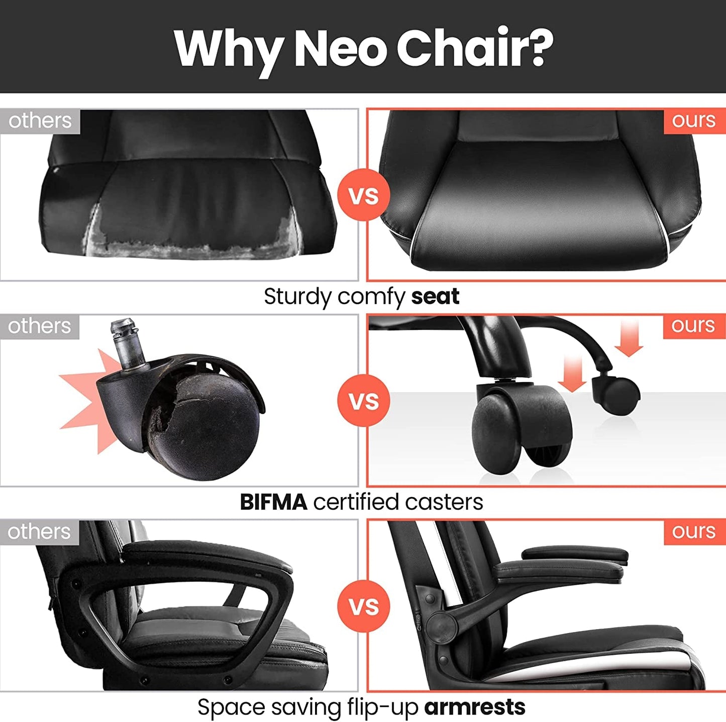 Ergonomic Black Office Chair with Swivel Wheels-3