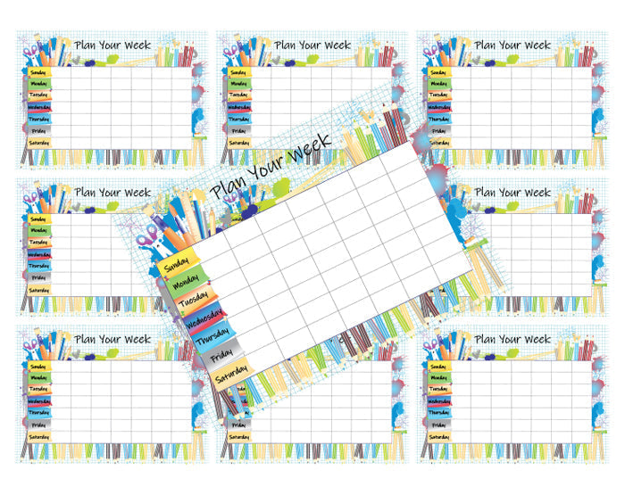 Week planner set of 10 - Enjoy & Plan your week