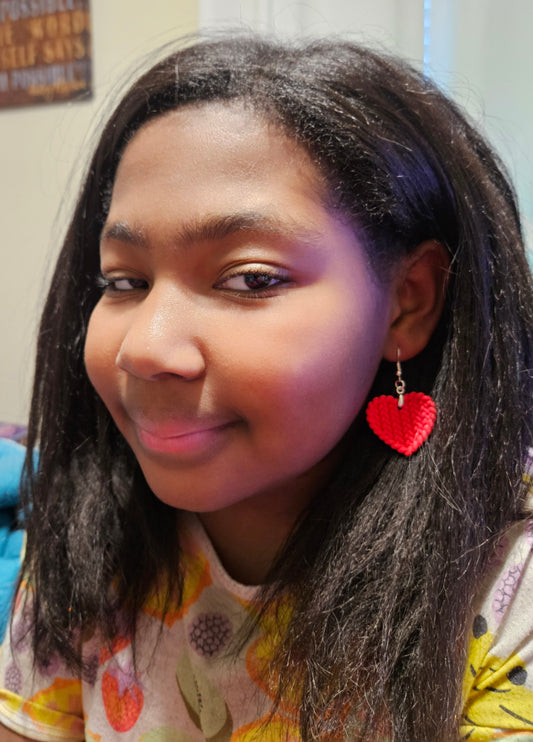 Earrings 3D Printed Hearts