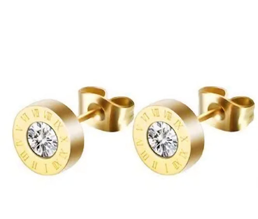 Time Waits for No One Studs Stainless Steel