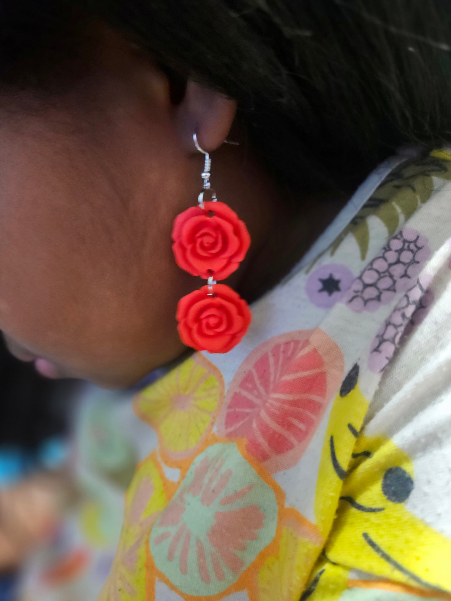 Earrings 3D Printed Roses